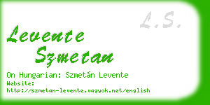 levente szmetan business card