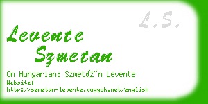 levente szmetan business card